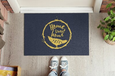 Tapis entrée Home sweet home Inscription jaune