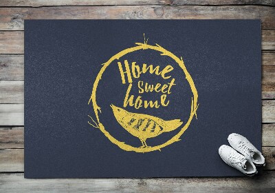 Tapis entrée Home sweet home Inscription jaune