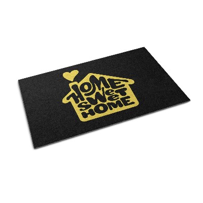 Tapis entrée Home sweet home Coeur jaune