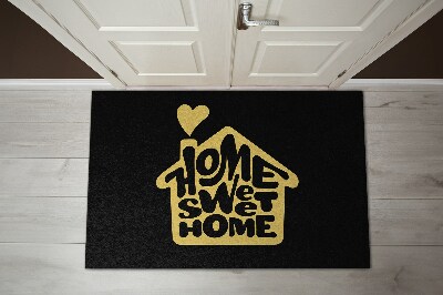Tapis entrée Home sweet home Coeur jaune