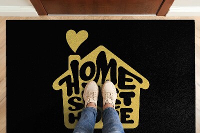 Tapis entrée Home sweet home Coeur jaune