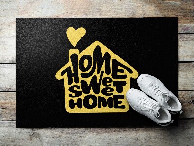 Tapis entrée Home sweet home Coeur jaune