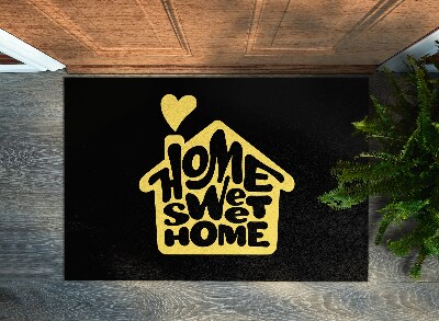 Tapis entrée Home sweet home Coeur jaune