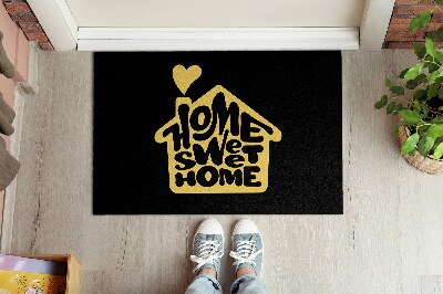 Tapis entrée Home sweet home Coeur jaune