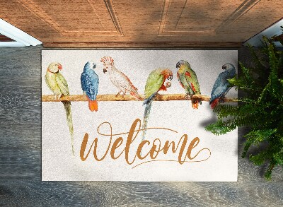 Tapis d'entrée Welcome Perroquets