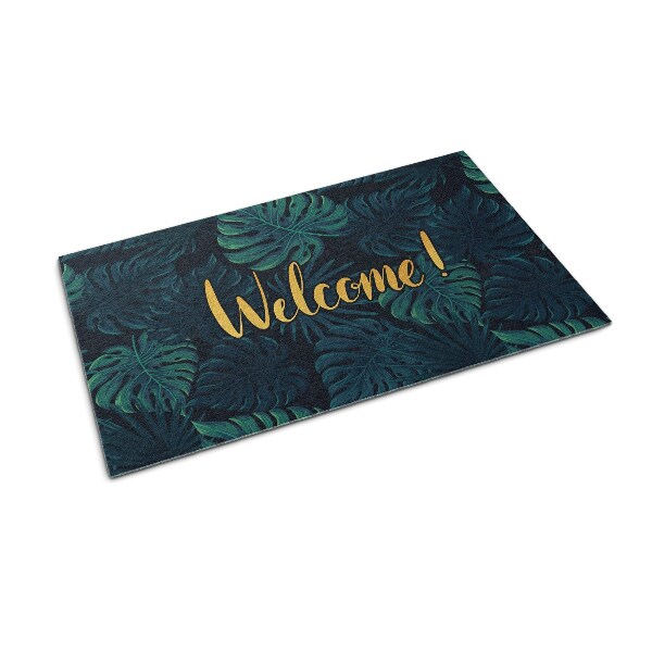 Tapis d'entrée Welcome Inscription dorée