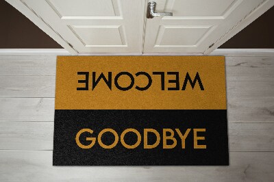 Tapis d'entrée Welcome Goodbye Couleur orange