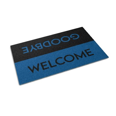 Tapis d'entrée Welcome Goodbye Couleur bleue