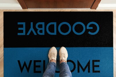 Tapis d'entrée Welcome Goodbye Couleur bleue