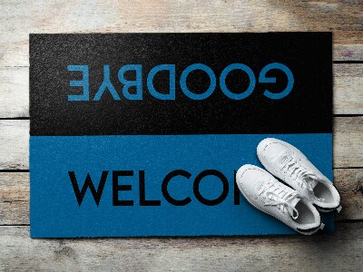 Tapis d'entrée Welcome Goodbye Couleur bleue