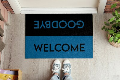 Tapis d'entrée Welcome Goodbye Couleur bleue