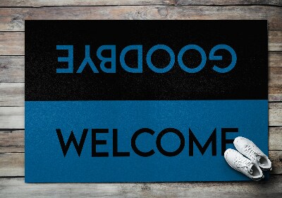 Tapis d'entrée Welcome Goodbye Couleur bleue