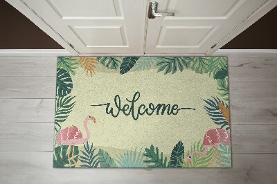 Tapis d'entrée Welcome Flamants roses