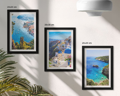Mur de cadres Vues côtières grecques et la ville d'Oia à Santorin