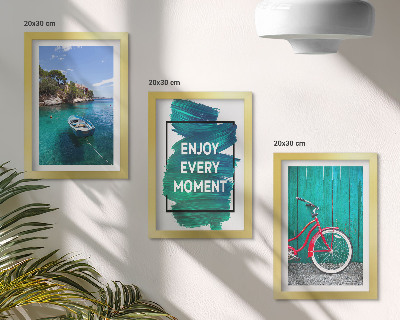 Ensemble de 3 tableaux Vue sur la mer avec inscription inspirante bateau vélo