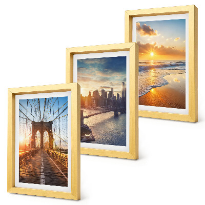 Ensemble de 3 tableaux Ponts et couchers de soleil dans le paysage urbain