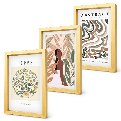 Ensemble de 3 tableaux Affiches minimalistes pastel à l'esthétique bohème