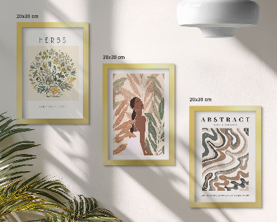 Ensemble de 3 tableaux Affiches minimalistes pastel à l'esthétique bohème