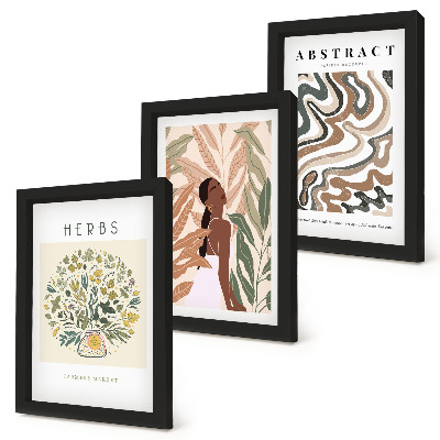 Ensemble de 3 tableaux Affiches minimalistes pastel à l'esthétique bohème