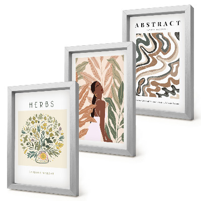 Ensemble de 3 tableaux Affiches minimalistes pastel à l'esthétique bohème