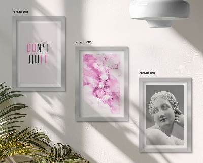 Mur de cadres Aquarelle abstraite, slogan inspirant, sculpture ancienne