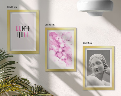 Mur de cadres Aquarelle abstraite, slogan inspirant, sculpture ancienne