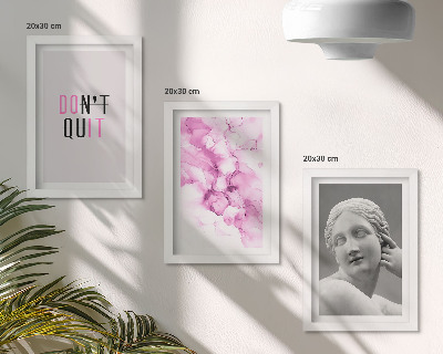 Mur de cadres Aquarelle abstraite, slogan inspirant, sculpture ancienne