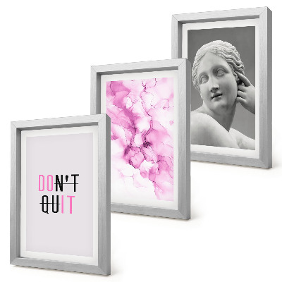 Mur de cadres Aquarelle abstraite, slogan inspirant, sculpture ancienne