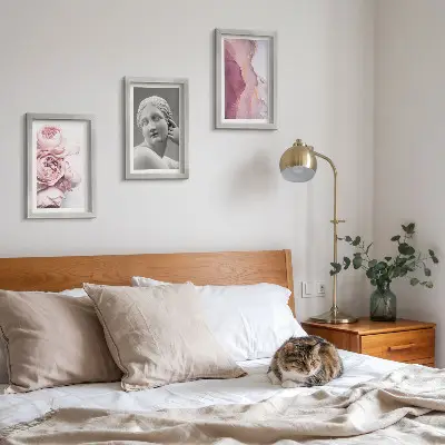 Lot de 3 tableaux sculpture romantique de pivoines représentant une femme style abstrait