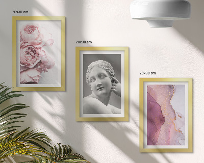 Lot de 3 tableaux Sculpture romantique de pivoines représentant une femme (abstrait)