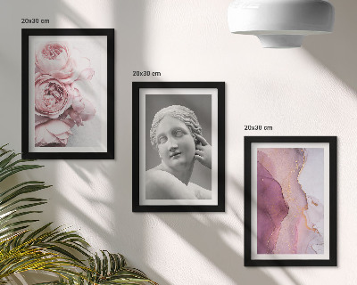 Lot de 3 tableaux Sculpture romantique de pivoines représentant une femme (abstrait)