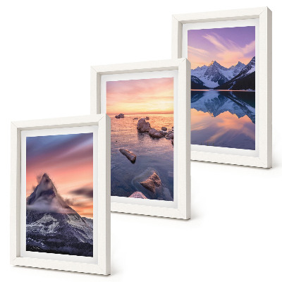 Mur de cadres Paysages de montagnes, de lacs et de couchers de soleil