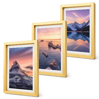 Mur de cadres Paysages de montagnes, de lacs et de couchers de soleil