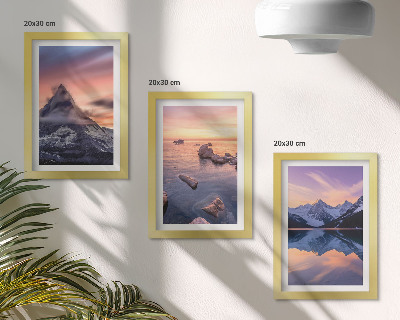 Mur de cadres Paysages de montagnes, de lacs et de couchers de soleil