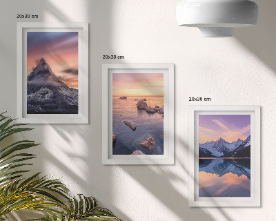 Mur de cadres Paysages de montagnes, de lacs et de couchers de soleil