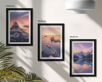 Mur de cadres Paysages de montagnes, de lacs et de couchers de soleil