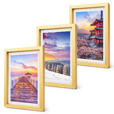 Lot de 3 tableaux Paysages romantiques avec des ciels pittoresques