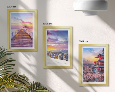 Lot de 3 tableaux Paysages romantiques avec des ciels pittoresques