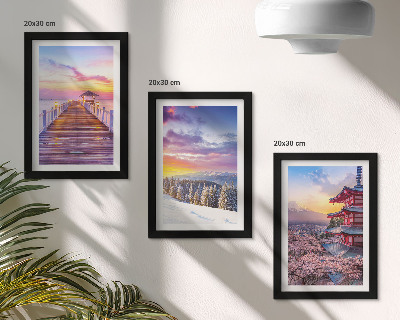 Lot de 3 tableaux Paysages romantiques avec des ciels pittoresques