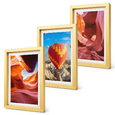 Mur de cadres Paysages de gorges désertiques et vol en montgolfière