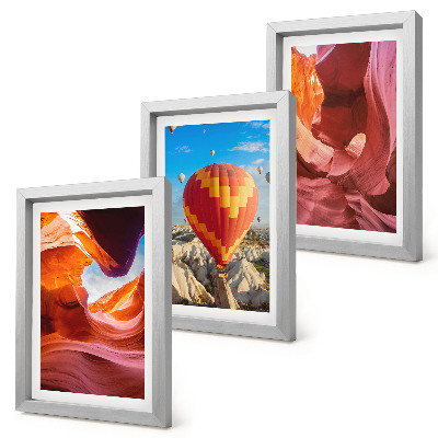 Mur de cadres Paysages de gorges désertiques et vol en montgolfière