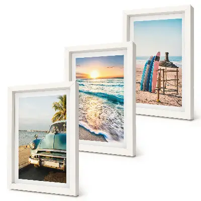 Tableau triptyque Vacances à Miami coucher de soleil sur la mer