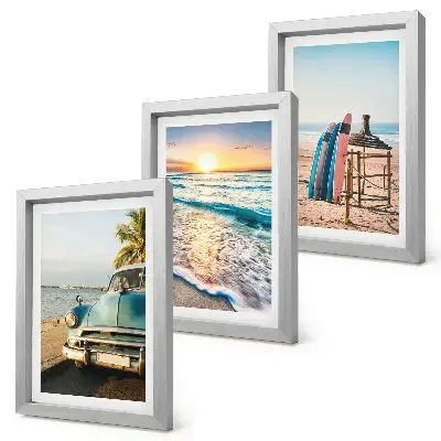 Tableau triptyque Vacances à Miami coucher de soleil sur la mer