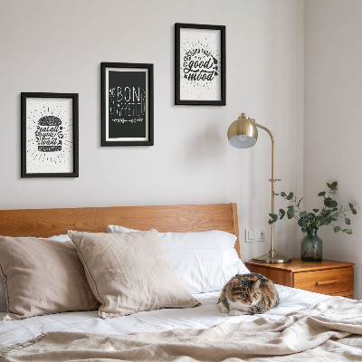 Ensemble de 3 tableaux Graphiques avec des slogans alimentaires et culinaires