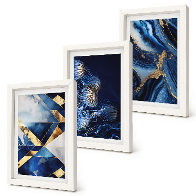 Lot de 3 tableaux Motifs abstraits élégants avec accents