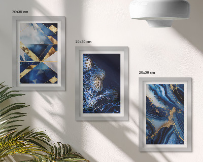 Lot de 3 tableaux Motifs abstraits élégants avec accents