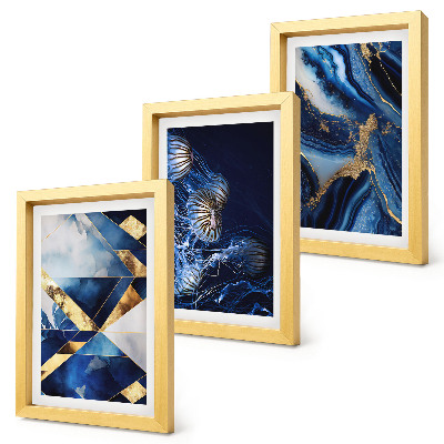 Lot de 3 tableaux Motifs abstraits élégants avec accents