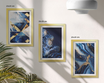 Lot de 3 tableaux Motifs abstraits élégants avec accents