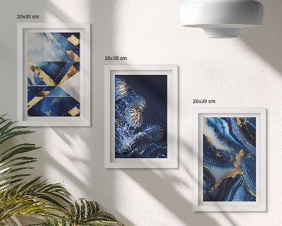 Lot de 3 tableaux Motifs abstraits élégants avec accents
