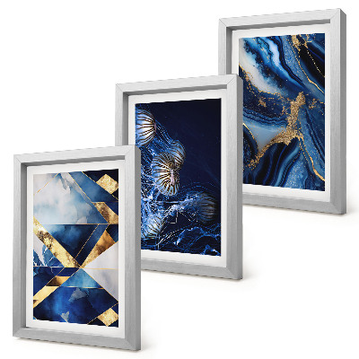 Lot de 3 tableaux Motifs abstraits élégants avec accents